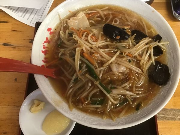 「もやしあんかけラーメン650円+税、ニンニク生姜無料」@みそのめん王 若柴店の写真