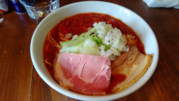 「とまとらーめん(細麺)８００円＋麺大盛100円」@ニューカッパの写真