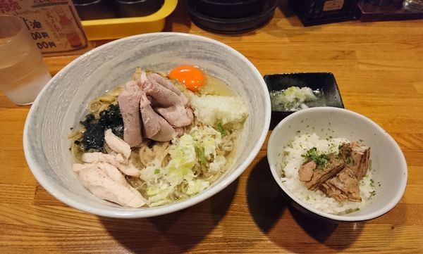「秋アサリの背脂まぜそば～平打ち麺～追い飯付き」@麺屋 ひな多の写真