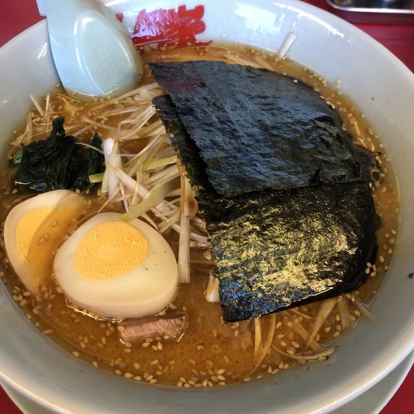 「特製味噌ネギラーメン　870円　味玉」@ラーメン山岡家 大泉店の写真