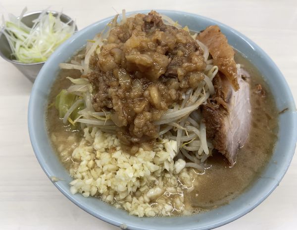 「ラーメン　全部＋ネギ」@俺の生きる道 柏店の写真