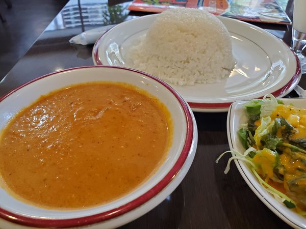「カレー一種類セット・キーマカレー・辛口・ライス」@インドダイニング サティーの写真