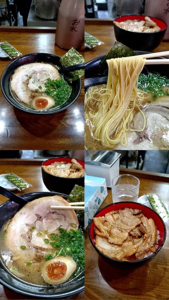 「とんこつラーメン+ミニ生姜焼き丼の『Ｂセット(¥900)』」@ラーメン 秀華の写真