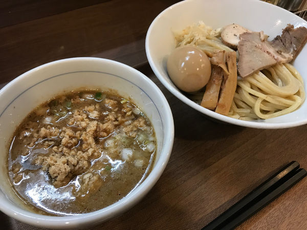 「味玉鶏ほぐしつけ麺」@つけめん さなだの写真