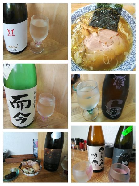 「特製中華そば＋プレミアム日本酒」@中華そば専門 とんちぼの写真