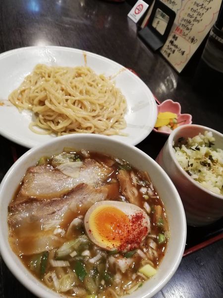 「つけ麺(醤油)+高菜飯」@福寅の写真