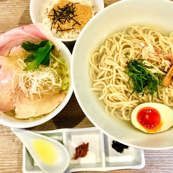 「特製蜆昆布水つけ麺1350円とろろ丼50円」@中華そば 和渦 TOKYOの写真