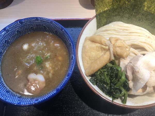 「鶴嶺峰つけ麺・並+特製トッピング（800+200円）」@らー麺土俵 鶴嶺峰の写真