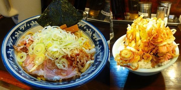 「油そば820円ミニ刻みチャーシュー丼270円」@兎に角 松戸店の写真