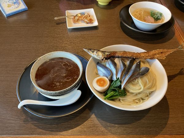 「酢じめサンマの柚子味噌つけ麺﻿」@麺創 なな家の写真