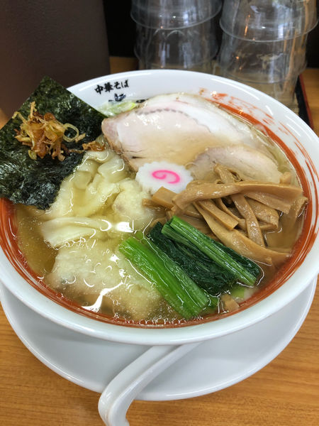 「中華そば塩＋ホタテワンタン」@中華そば 半ざわの写真