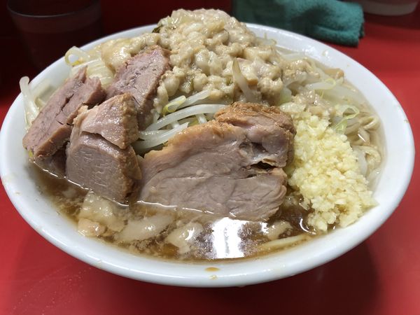 「小ラーメンニンニクヤサイアブラ」@ラーメン二郎 上野毛店の写真