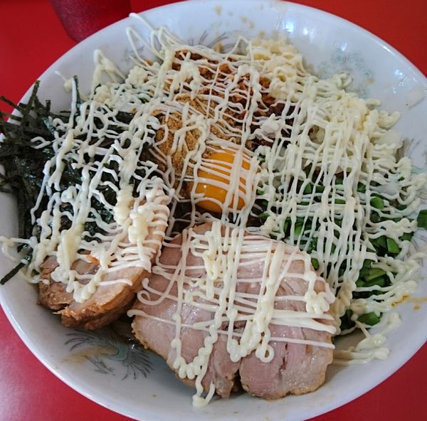 「台湾まぜそば(限定)＋マヨ、豚１枚」@蒙麺 火の豚の写真