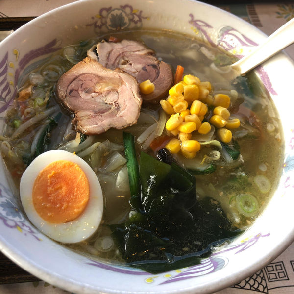 「シャモセット（塩）シャモ塩タンメン+親子丼　1,180円」@御食事処 だいまるの写真