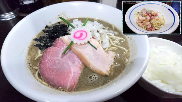 「【夜】濃厚そば+玉ねぎ+和え玉」@中華そば いづるの写真