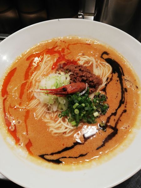 「海老寿久坦々麺 1000円 追いリゾット付」@麺屋 愛心 TOKYO 町屋店の写真