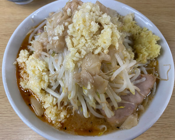 「小ラーメン TARO 玉子 ショウガ ニンニク アブラ」@ラーメン二郎 栃木街道店の写真