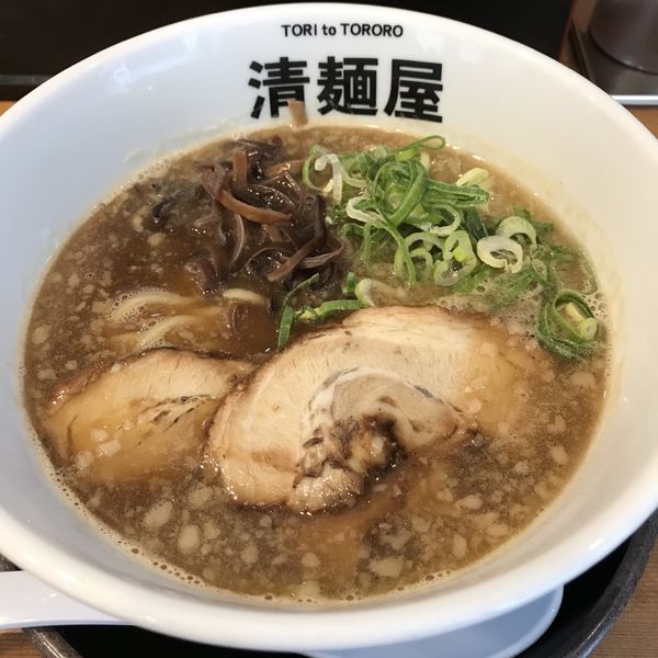 「鶏のまば炊きとこ豚らーめん（￥850）」@清麺屋の写真