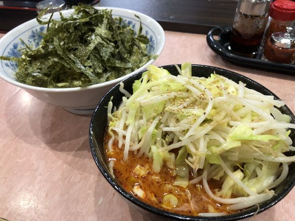 「もり野菜（麺カタメ）890円 刻みのり50円坦々に変更50円」@所沢大勝軒の写真