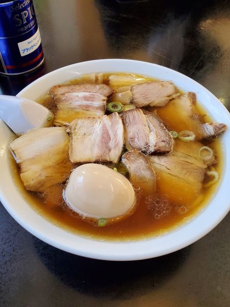 「喜多方チャーシュー麺　半熟煮玉子乗せ」@喜多方ラーメン 来夢 郡山横塚店の写真
