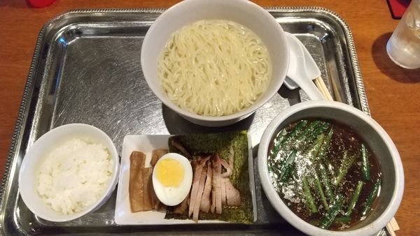 「つけめん次男+ランチサービスライス」@宮本屋の写真