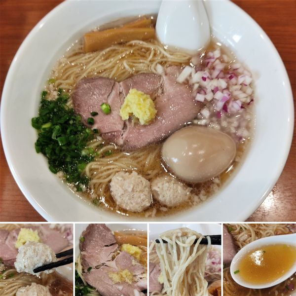 「背脂生姜ラーメン(季節限定)＋味玉＝950円」@中華そば 七麺鳥の写真