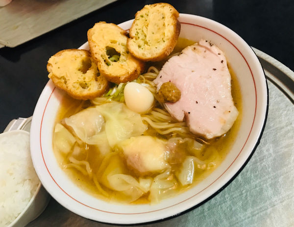 「【限定】海老塩プレミアム＋海老味噌バターラスク＋半ライス」@らー神 心温の写真