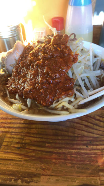「オロチョンラーメン、中もり、ひやあつ、ヤクミニンニク多め、ヤサイ」@にかいやの写真