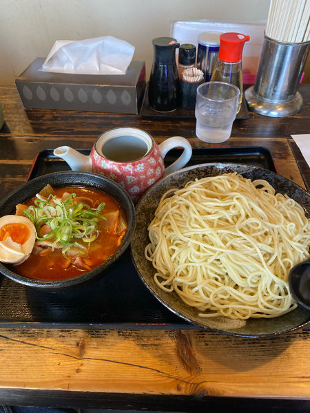「肉つけ麺　辛味噌➕大盛」@麺や紅丸 本店の写真