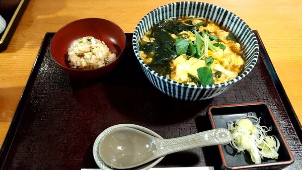 「玉子とじ蕎麦(770円)」@柏庵の写真