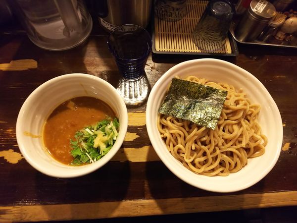 「ベジポタ辛つけ麺(胚芽麺) 大盛(1.5倍)」@つけ麺 えん寺 吉祥寺総本店の写真