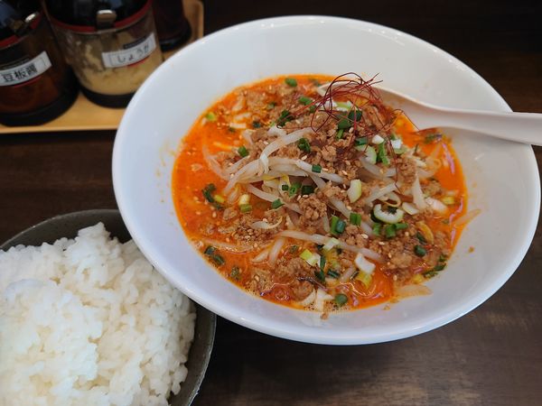 「鶏担々麺700円+ライス(無料)」@麺匠 鶏吟 保谷店の写真