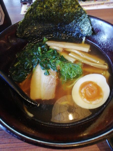 「味玉醤油ラーメン」@極楽湯水戸店 お食事処の写真