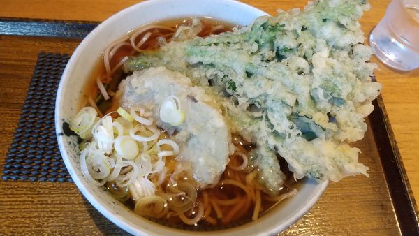 「堀川ごぼう天と春菊天のそば(期間限定)530円」@しぶそば 武蔵小杉店の写真