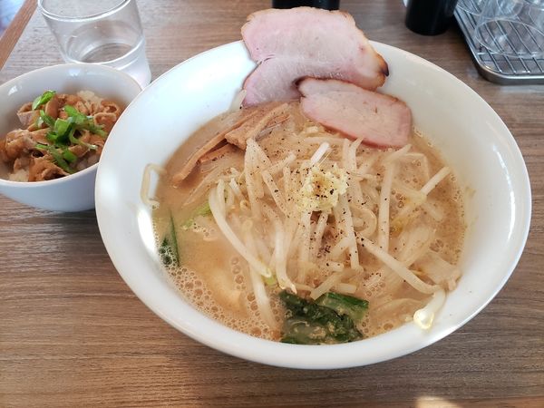 「味噌白湯らｰめん　きつね丼」@中華そば 和渦 TOKYOの写真