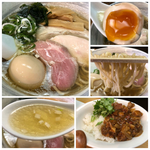 「いりこそば 750円 味玉110円 本日のカレー350円」@讃岐ラーメン 香麦の写真