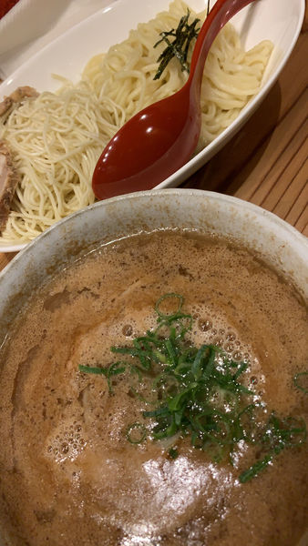「Wつけ麺」@ラーメン ほんな骨 静岡店の写真