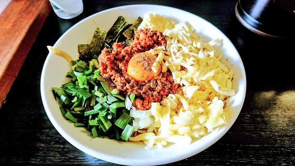 「【限定】我流豚星｡台湾混蕎麦(大蒜･山椒･追い飯)+チーズ」@豚星。の写真