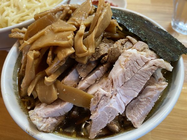 「つけメンマチャーシュー＋辛味＋のり」@自家製中華そば としおかの写真