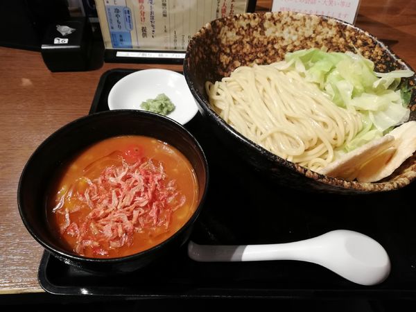 「濃厚エビトマトつけ麺　限定」@三ツ矢堂製麺 川越店の写真