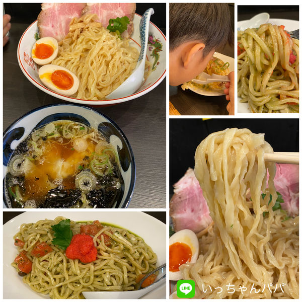 「特製つけ麺 & 汁無しAP & 卵掛け炒飯」@メンショップ アキラの写真