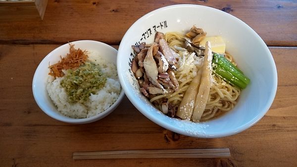 「醤油まぜそば850円+貝ジンジャー200円」@Tokyo Bay Fisherman's noodleの写真