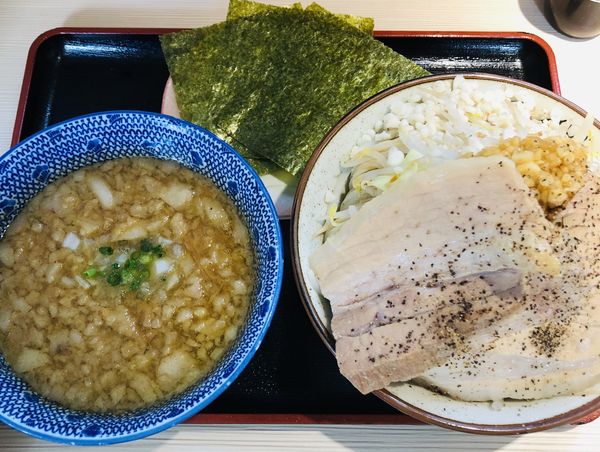 「特製背脂つけ麺(小結)1100円」@らー麺土俵 鶴嶺峰の写真