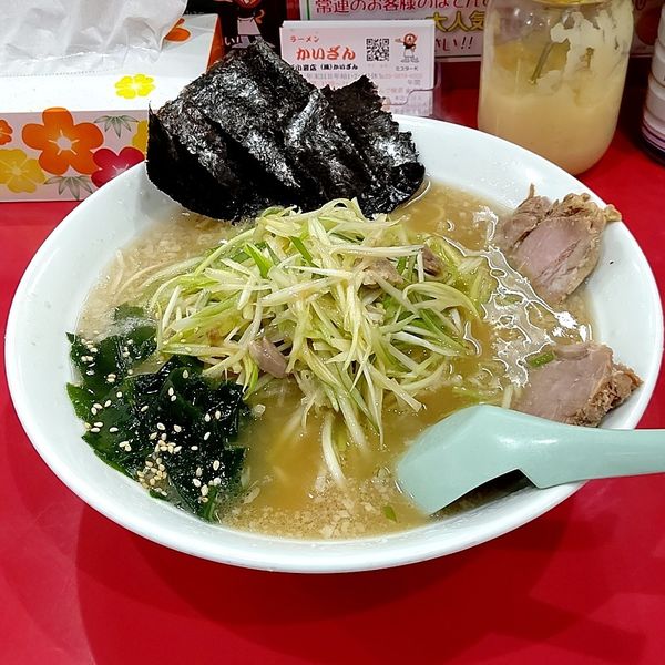 「かいざんラーメン(中盛)＋ネギW」@ラーメン かいざん 新小岩店の写真
