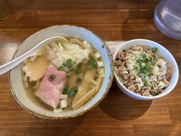 「特製塩ラーメン＋ネギチャーシューごはん」@塩らーめん 千茶屋の写真