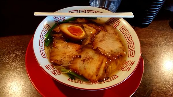 「焼豚ラーメン&半チャン(ニンニク)」@焼豚ラーメン 三條の写真