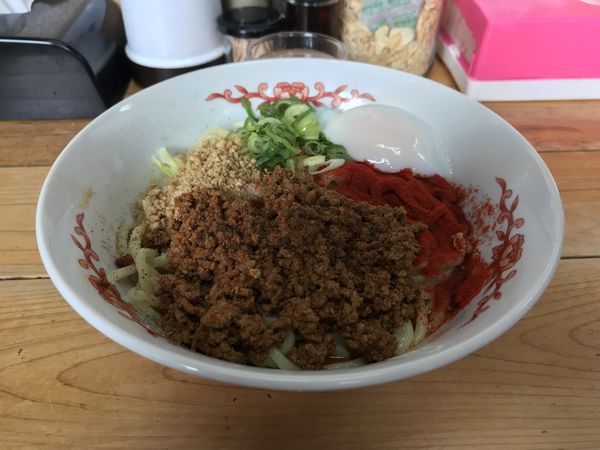 「汁なし坦々麺　温玉」@自家製麺 てんかの写真