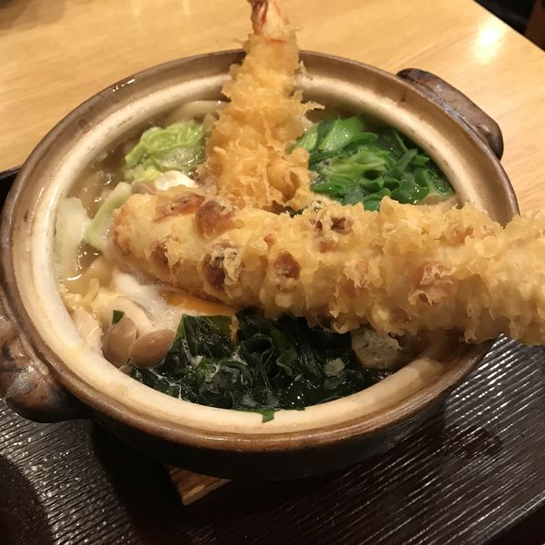 「鍋焼（￥850）＋ちく天（￥200）」@手打ちうどん 吉野の写真
