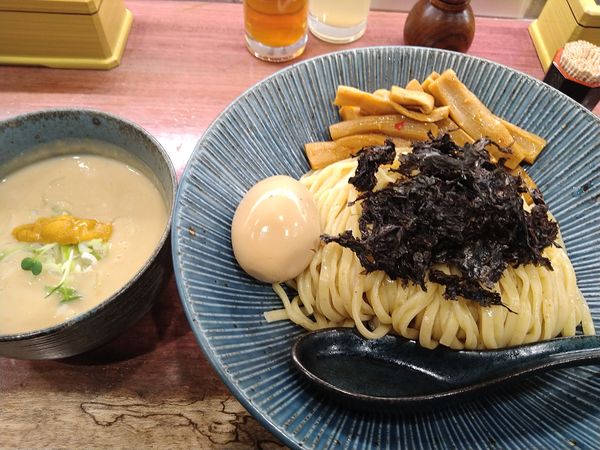 「味玉ウニクリームつけ麺 中盛 メンマ」@つけ麺 一合 亀戸店の写真
