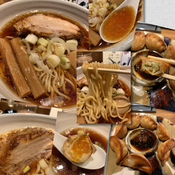 「原点(ｸｰﾎﾟﾝ無料)＋恵比寿餃子＋煮玉子」@人類みな麺類 東京本店の写真